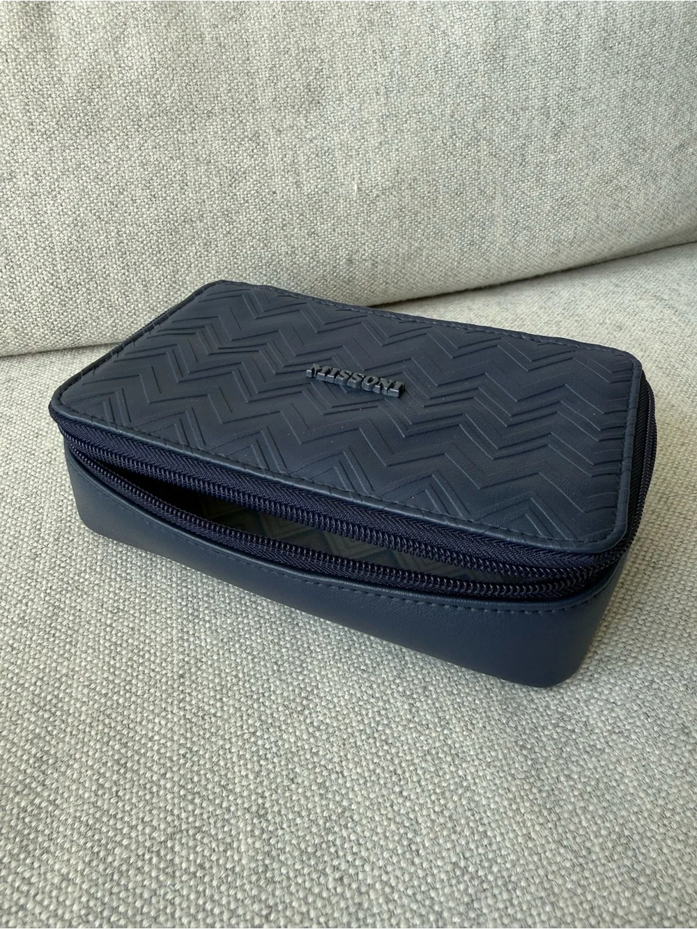 NEW Missoni Travel Case Makeup Jewelry Packing Cube Small Blue